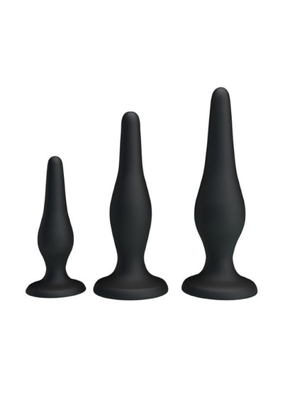 Censan Siyah Silikon Anal Tıkaç Set