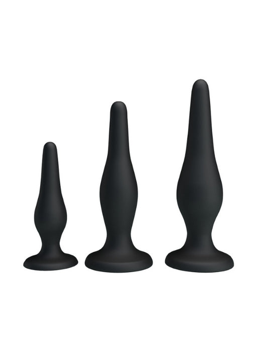 Censan Siyah Silikon Anal Tıkaç Set