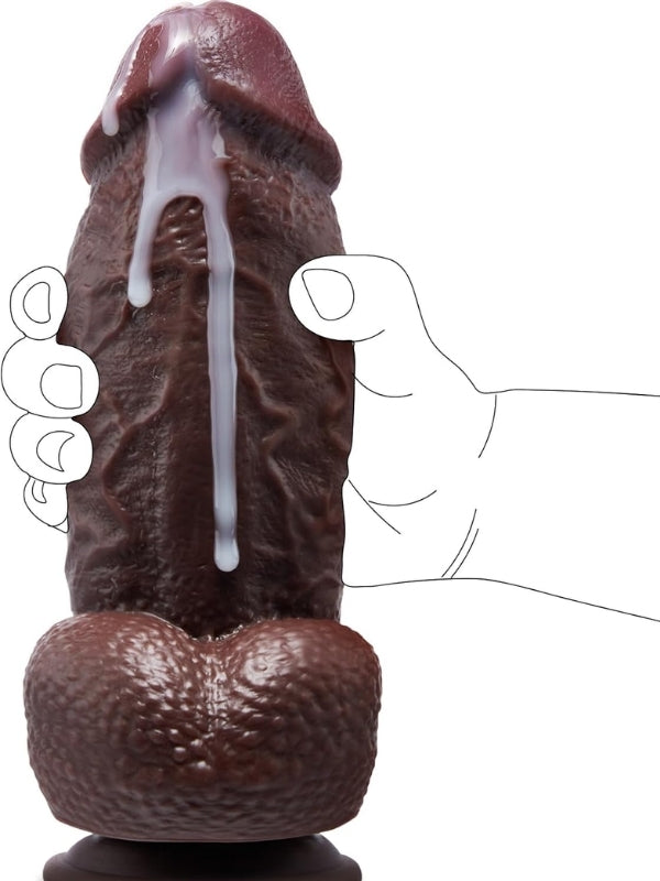  Siyah SuperLove Realistik Dual Density Dildo – 21 cm Güçlü Emme Tabanlı Vücut Dostu Silikon