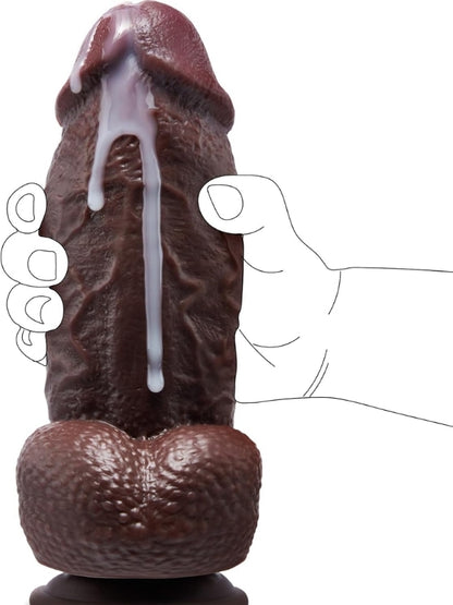  Siyah SuperLove Realistik Dual Density Dildo – 21 cm Güçlü Emme Tabanlı Vücut Dostu Silikon