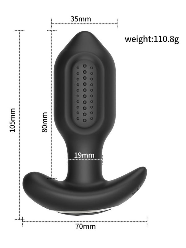  Sledgehammer Swing – Telefon Kontrollü Titreşimli Anal Plug (Siyah)