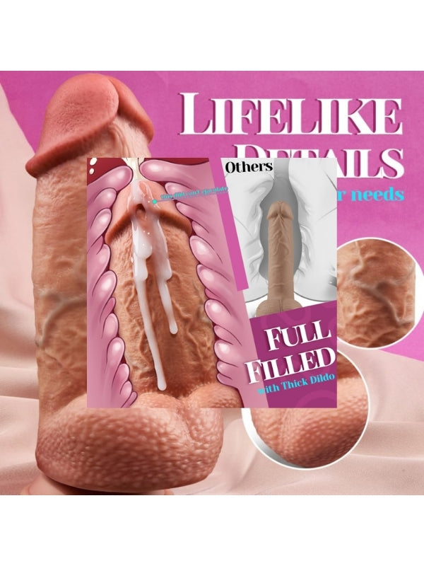  SuperLove Realistik Dual Density Dildo – 21 cm Güçlü Emme Tabanlı Vücut Dostu Silikon