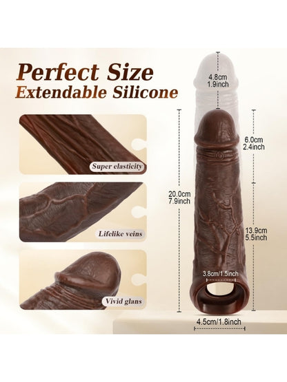 Censan Telefon Kontrollü Melez Renkte Titreşimli Penis Kılıfı
