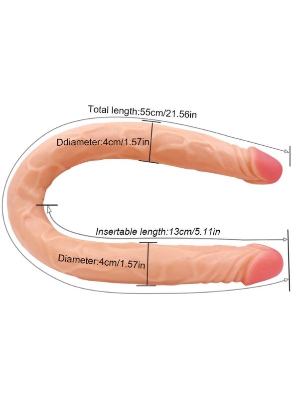  Ten Rengi 55 cm Çift Taraflı Dildo Model No:1034