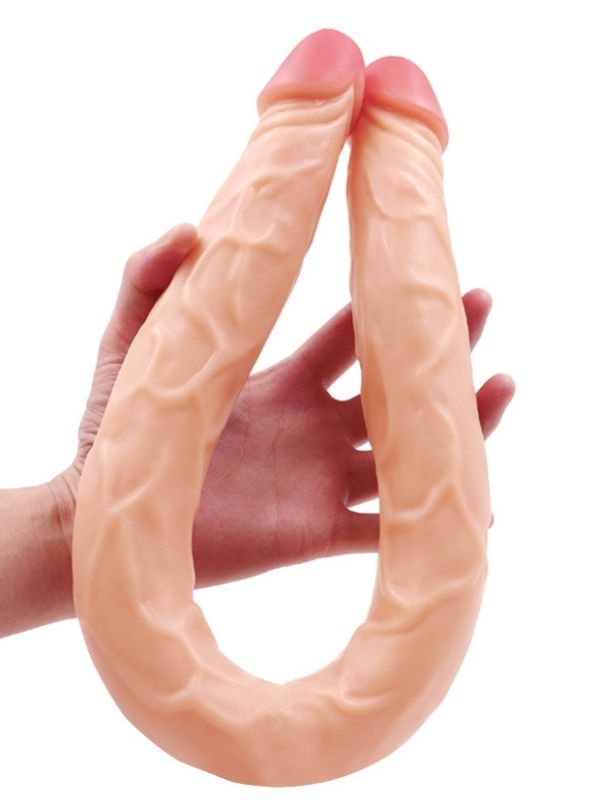  Ten Rengi 55 cm Çift Taraflı Dildo Model No:1034