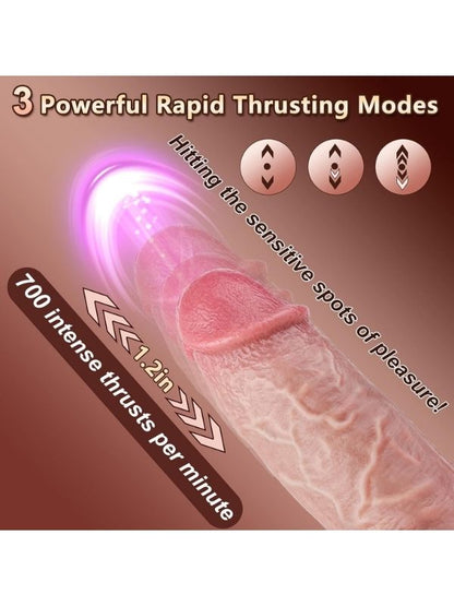 Censan Thrusting Huge Thick Dildo Vibratör 21 Cm