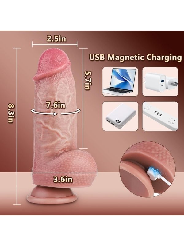 Censan Thrusting Huge Thick Dildo Vibratör 21 Cm