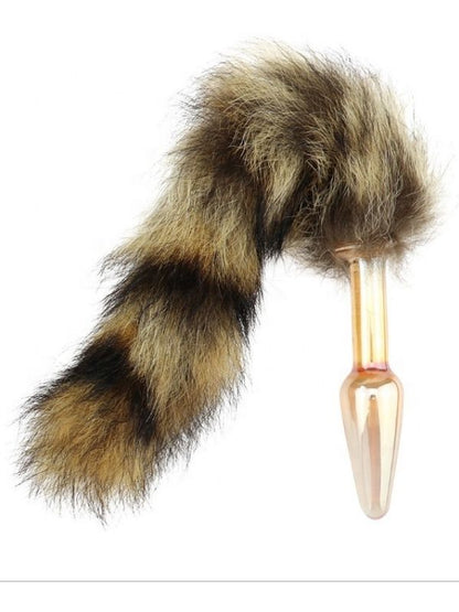  Tilki Kuyruklu Cam Anal Plug 11cm çap 25mm