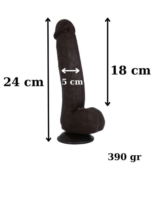Censan Ultra Gerçekçi 24 Cm Model2 Brown Melez Kıkırdaklı Dildo