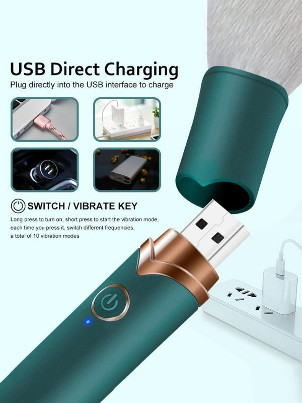 Censan USB Şarj Edilebilir 10 Hızlı Silikon Makyaj Fırçası