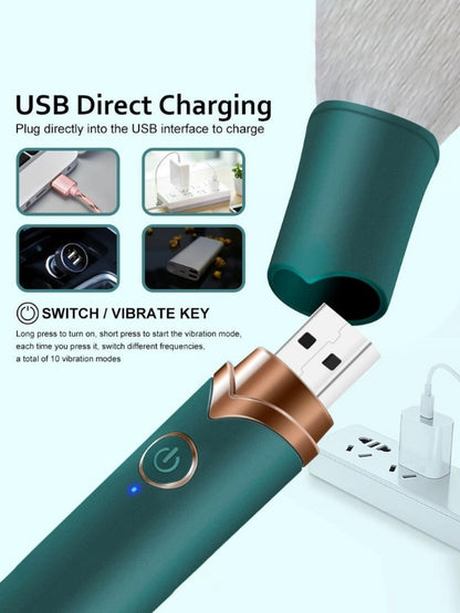 Censan USB Şarj Edilebilir 10 Hızlı Silikon Makyaj Fırçası