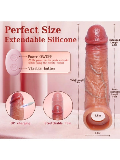  Uygulama ve Uzaktan Kumandalı Şarjlı Gerçekçi Silikon Penis Kılıfı