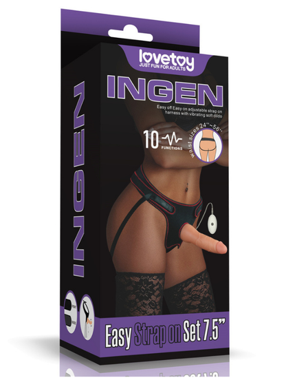  Vibrating Easy Strapon Set 7.5 İnç Belden Bağlamalı