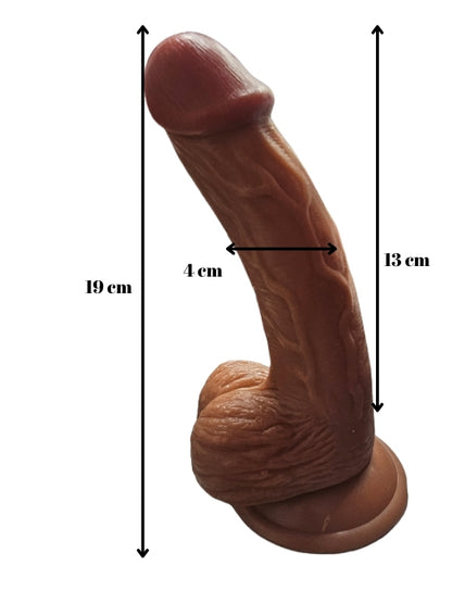 Gerçekçi Testisli Melez Dildo 19 cm