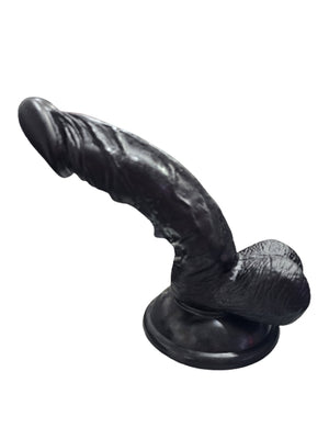 Gerçekçi Testisli Siyah Dildo 16 cm