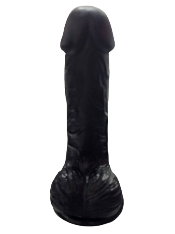 Gerçekçi Testisli Siyah Dildo 19 cm