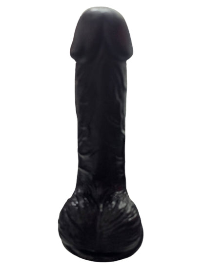 Gerçekçi Testisli Siyah Dildo 19 cm