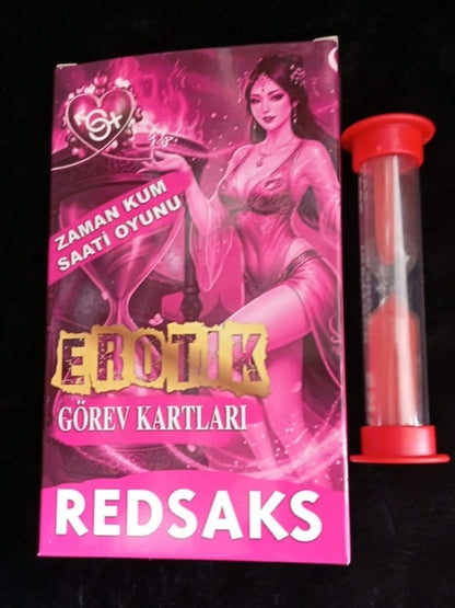 RedSaks Zaman Kum Saati Çiftler Oyunu – 1 Dakikalık Tutku ve Eğlence Görev Kartlarıyla Romantik Oyun Seti